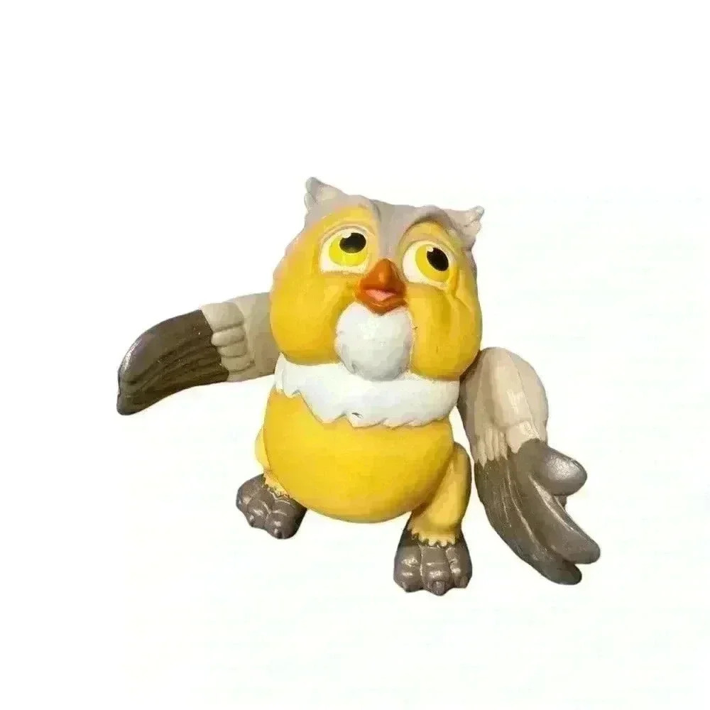 Disney 1988 Vintage Bambi Owl 2.5” Toy Figure